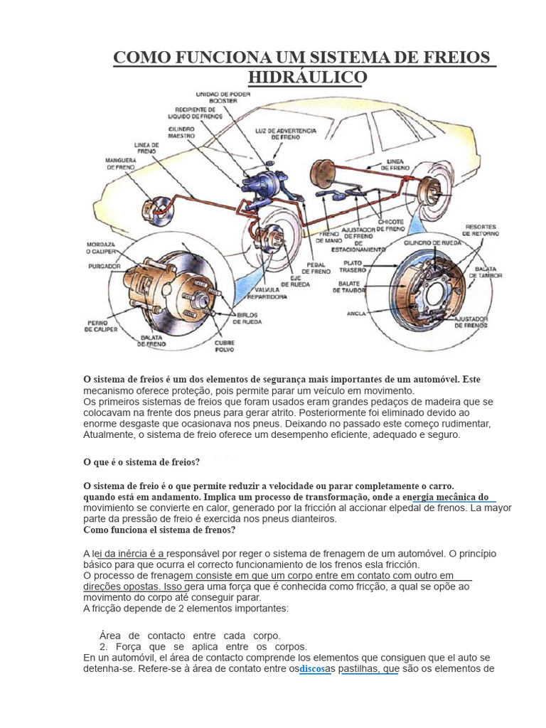 Funcionamento do Sistema de Freios Hídricos | PDF | Freio | Atrito