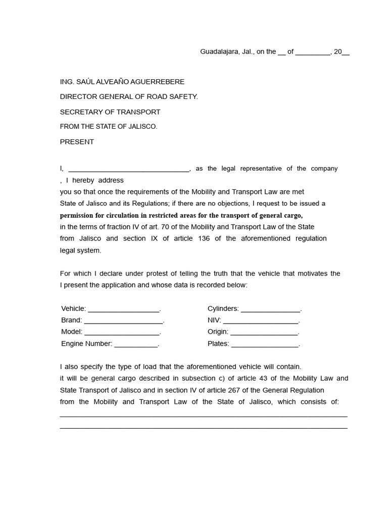 Permission For Circulation in Restricted Areas For General Cargo ...