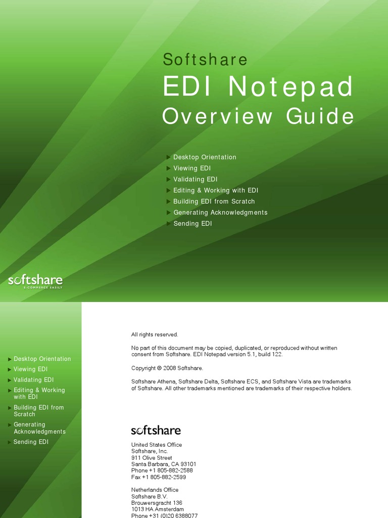 EDI Notepad Guide Download Free PDF Electronic Data Interchange Email