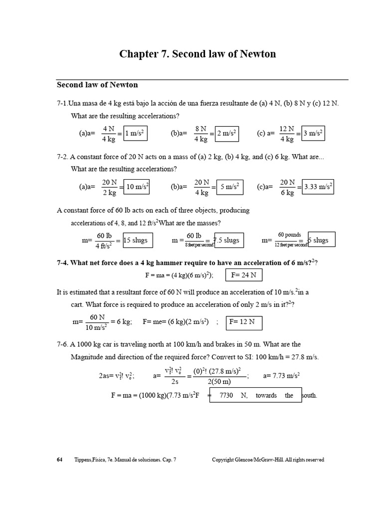 Newton's Second Law: Force and Acceleration | PDF | Force | Weight
