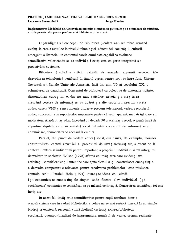 2-Model de Autoevaluare-Modele Și Concepte Implicate | PDF