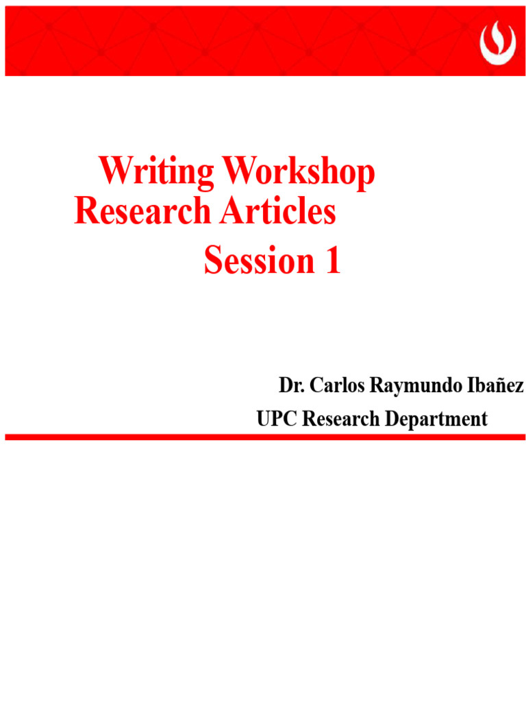 Workshop Writing Papers UPC - Session1 - Version2 | PDF | Academic ...