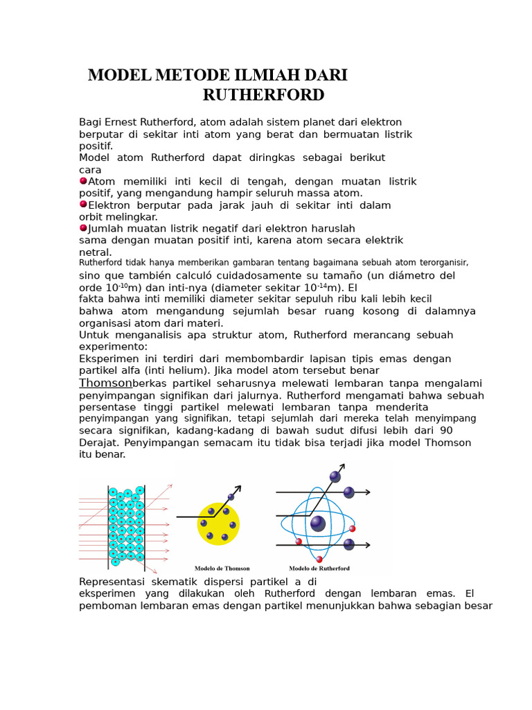 Model Atom Rutherford dan Eksperimennya | PDF