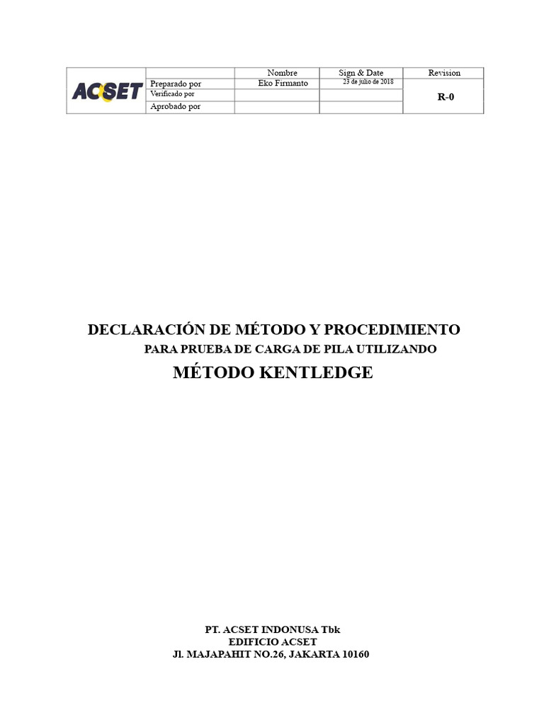 Método de Prueba de Carga de Pilas Utilizando El Método Kentledge | PDF ...