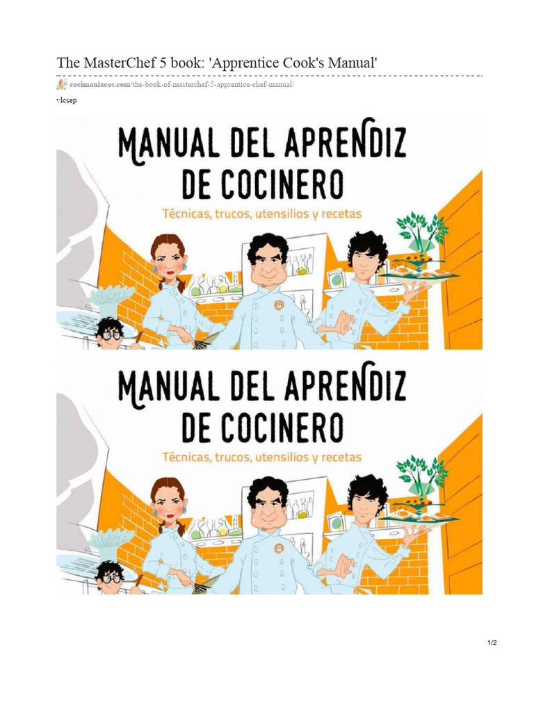 The MasterChef 5 Book Cook's Apprentice Manual | PDF