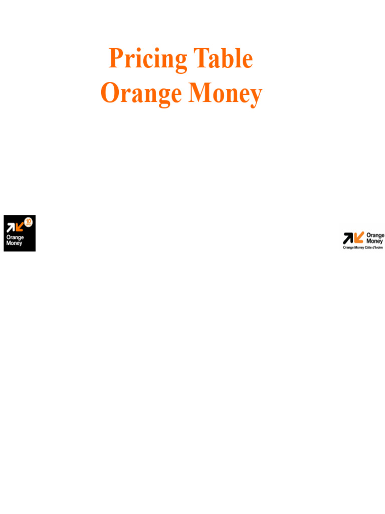 Orange Money Fee and Withdrawal Schedule | PDF | Visa Inc. | Banking