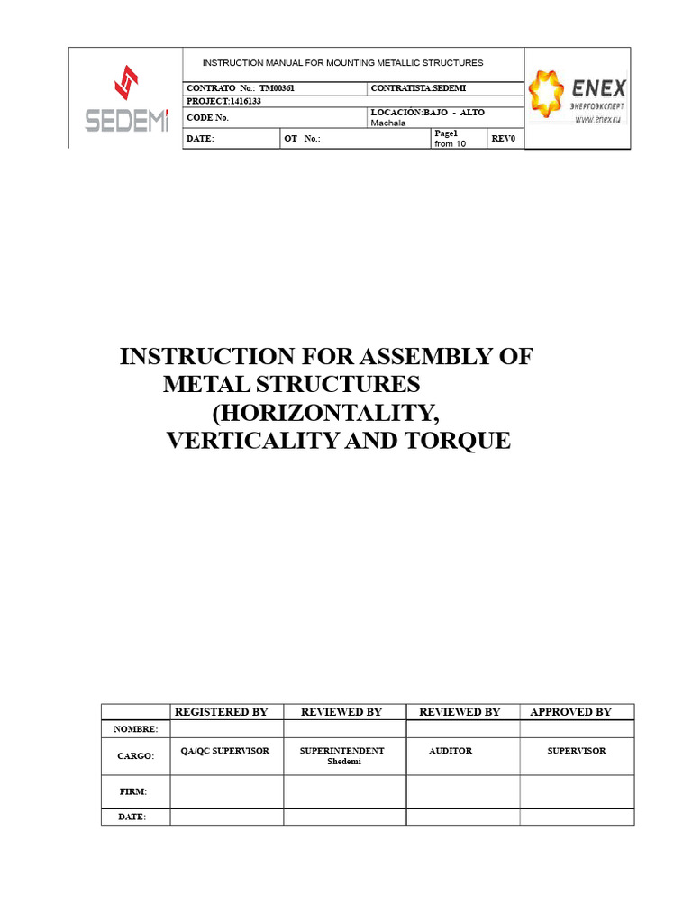 Metal Structure Assembly Manual | PDF | Welding | Construction