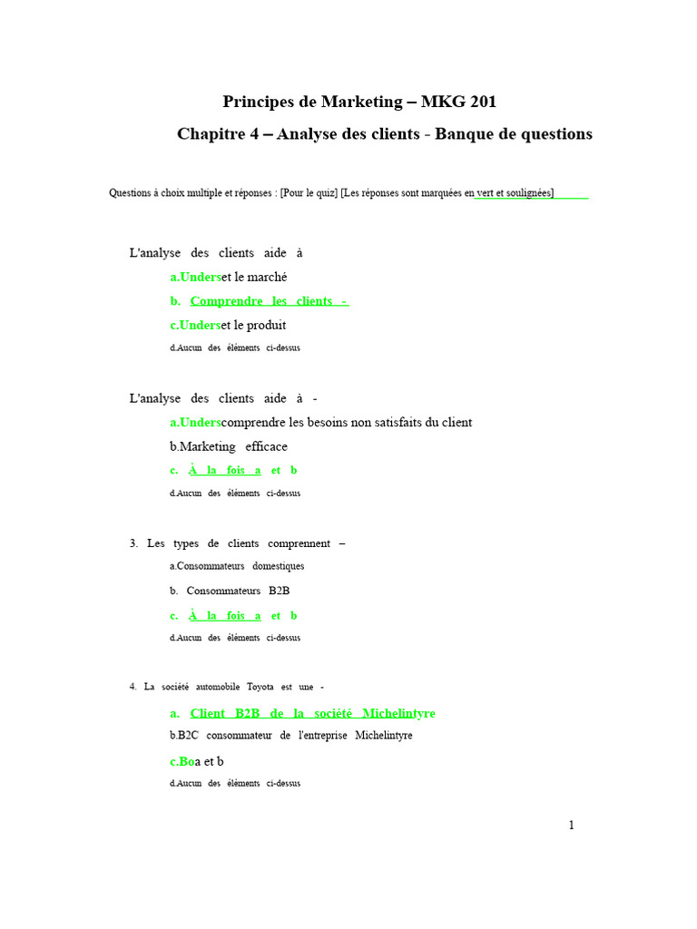 Analyse des clients en marketing | PDF | Consommateurs | Commercialisation