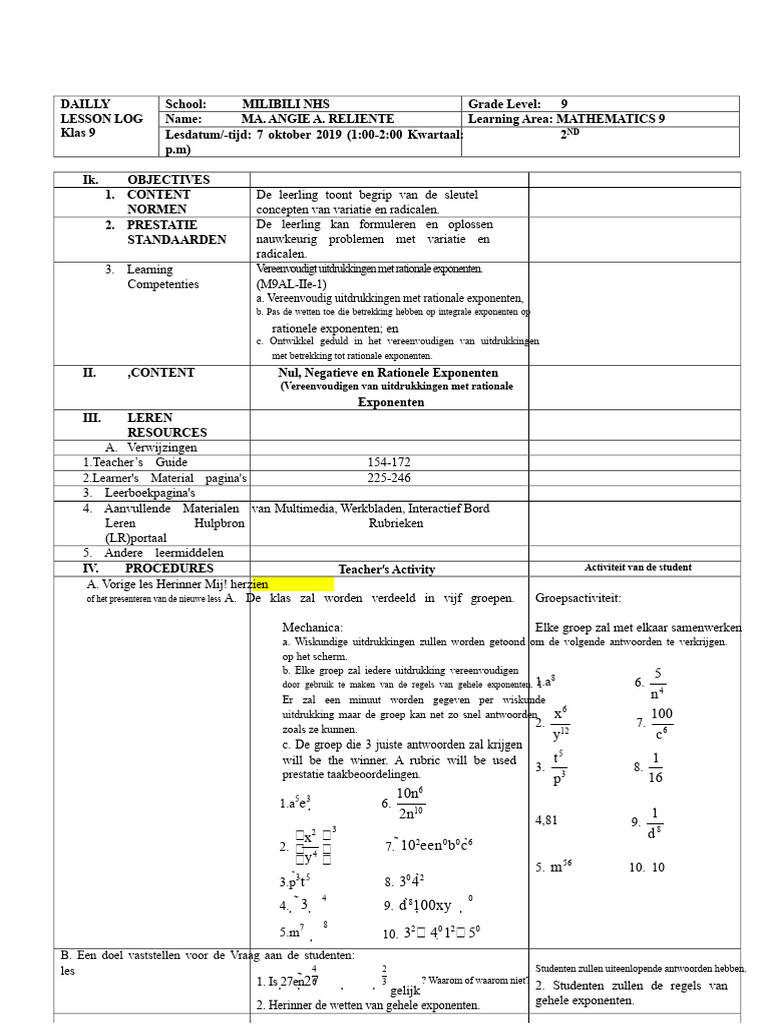 Rationele Exponenten | PDF