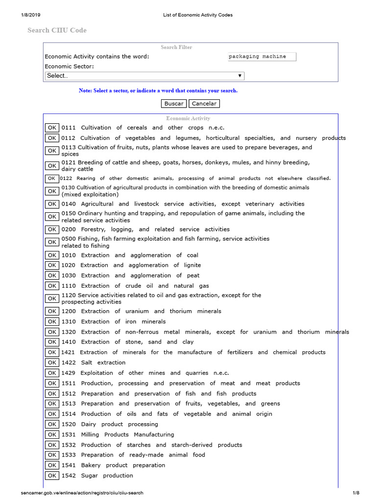 Economic Activity Codes List | PDF | Agriculture | Renting