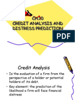 Credit Analysis and Distress Prediction Credit Analysis and Distress Prediction