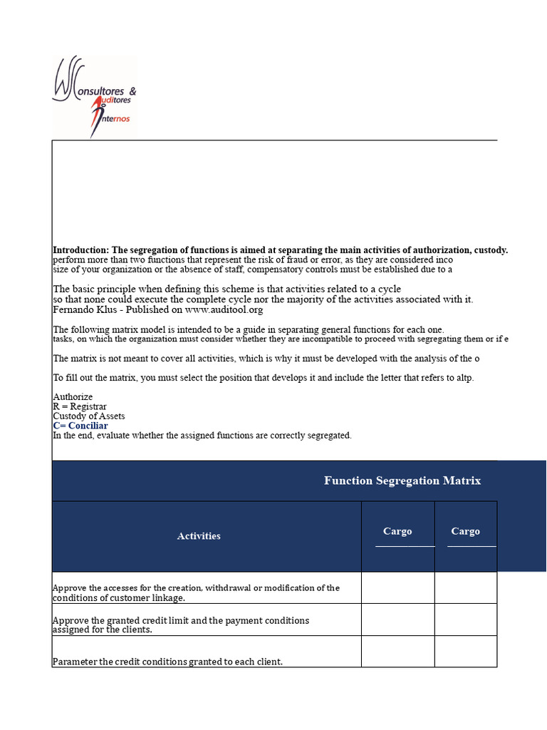Function Segregation in Internal Control | PDF | Banks | Business
