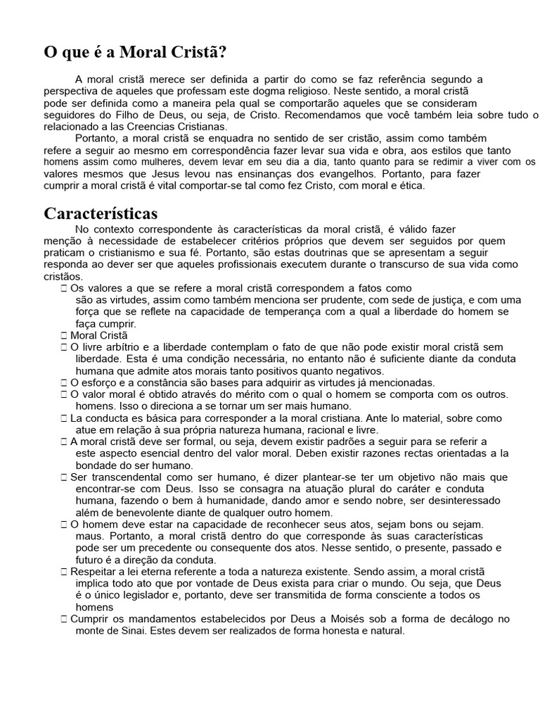 Entendendo a Moral Cristã e Seus Princípios | PDF | Moralidade | Jesus