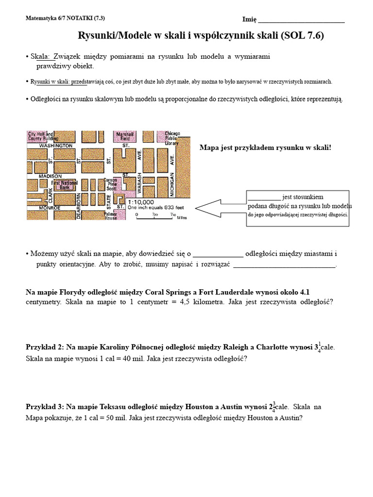 7.3 UWAGI N PRACE DOMOWE - Rysunki W Skali N Współczynnik Skali | PDF