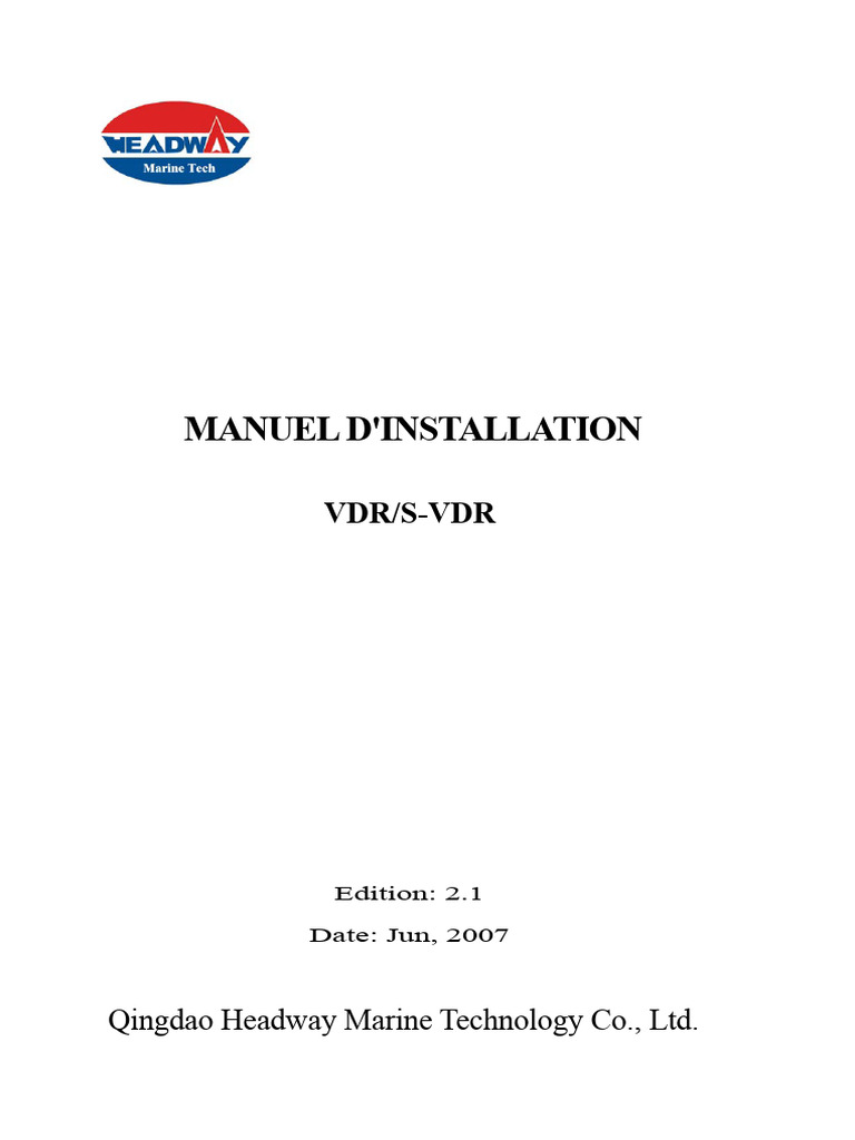Manuel d'installation VDR/S-VDR Headway | PDF | Boussole