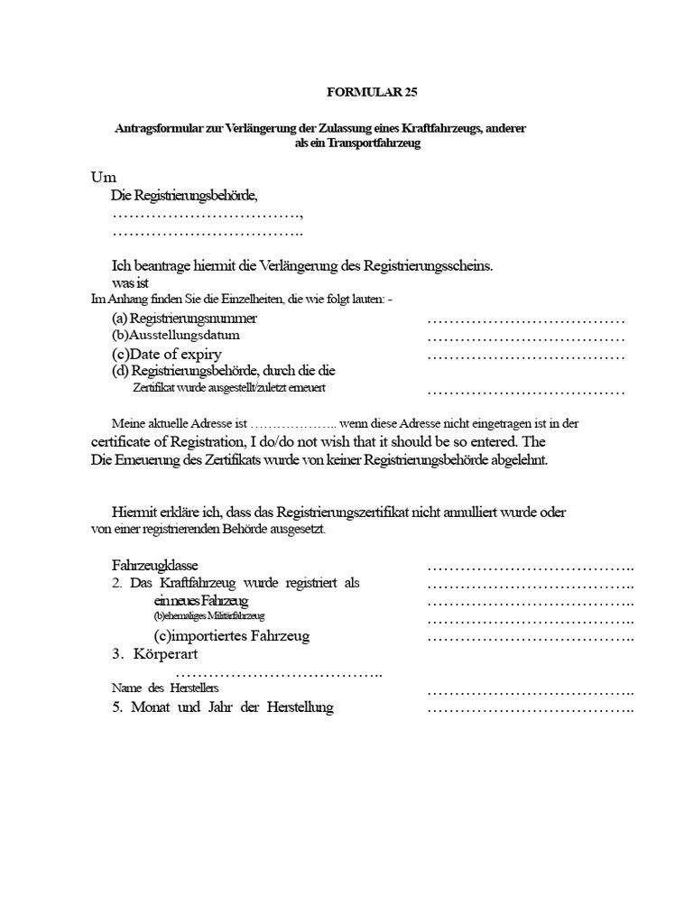 Antragsformular Zur Verlängerung Des RC-Formulars | PDF