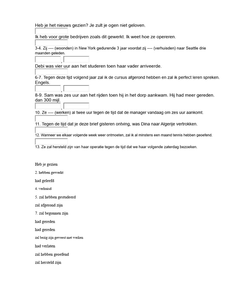 Gemengde Perfecte Tijden | PDF