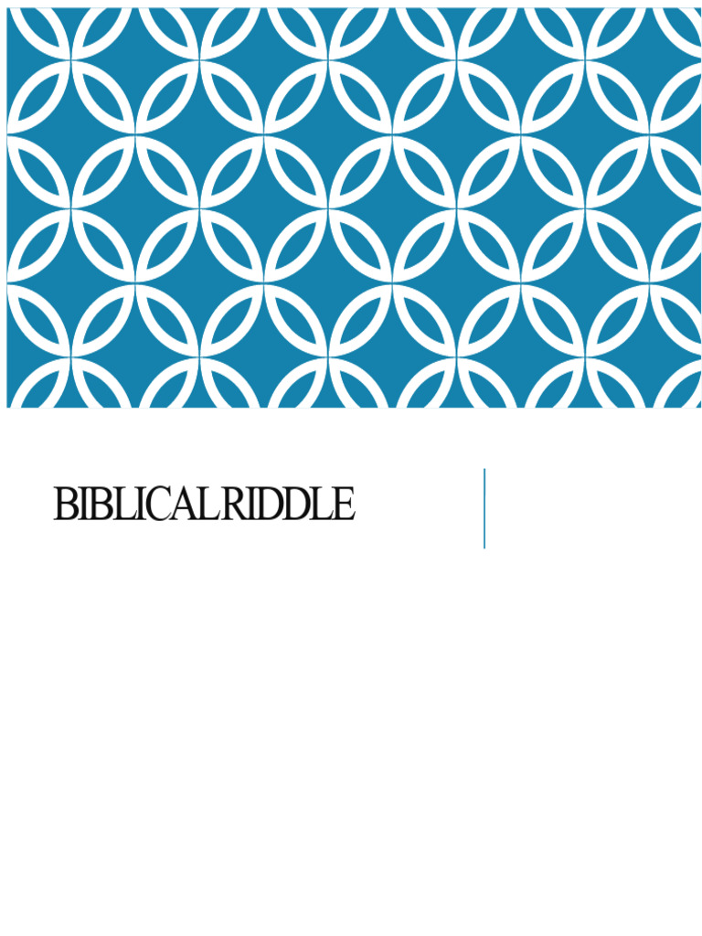 Biblical Riddle | PDF