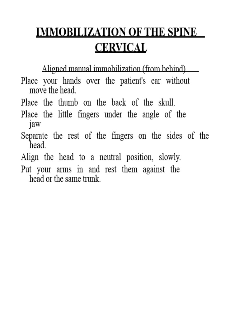 Spine Immobilization Techniques Guide | PDF