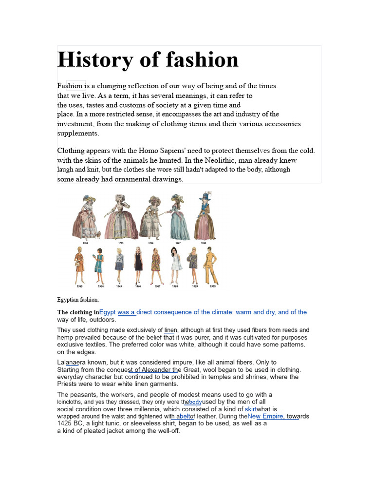 History of Fashion | PDF | Clothing | Human Appearance