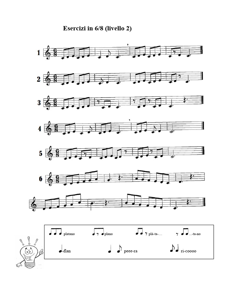 Esercizi Ritmici in 6x8 | PDF