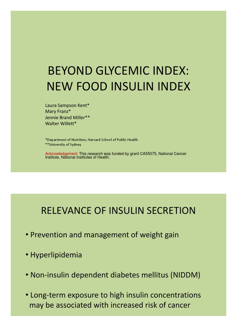 Insuline Index PDF Glycemic Index Food And Drink
