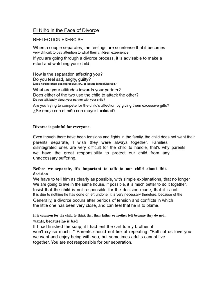 The Child in The Face of Divorce | PDF | Divorce | Anger