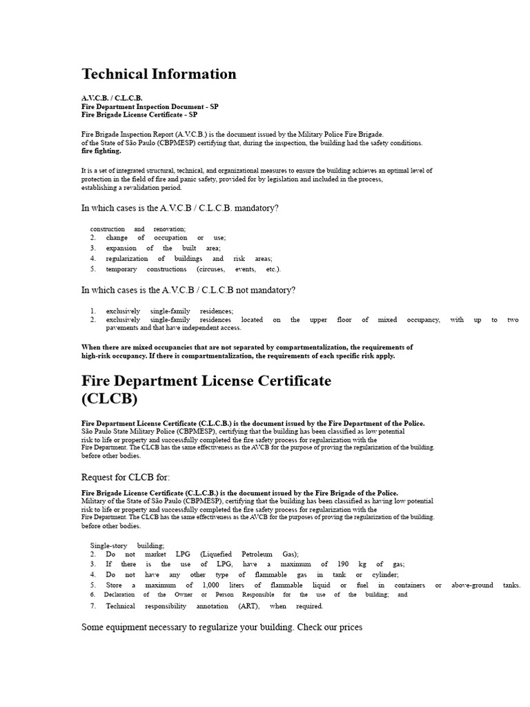 AVCB and CLCB Fire Safety Guidelines | PDF | Liquefied Petroleum Gas ...