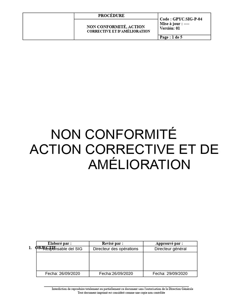 Non-conformité et actions correctives | PDF | Audit | Sécurité