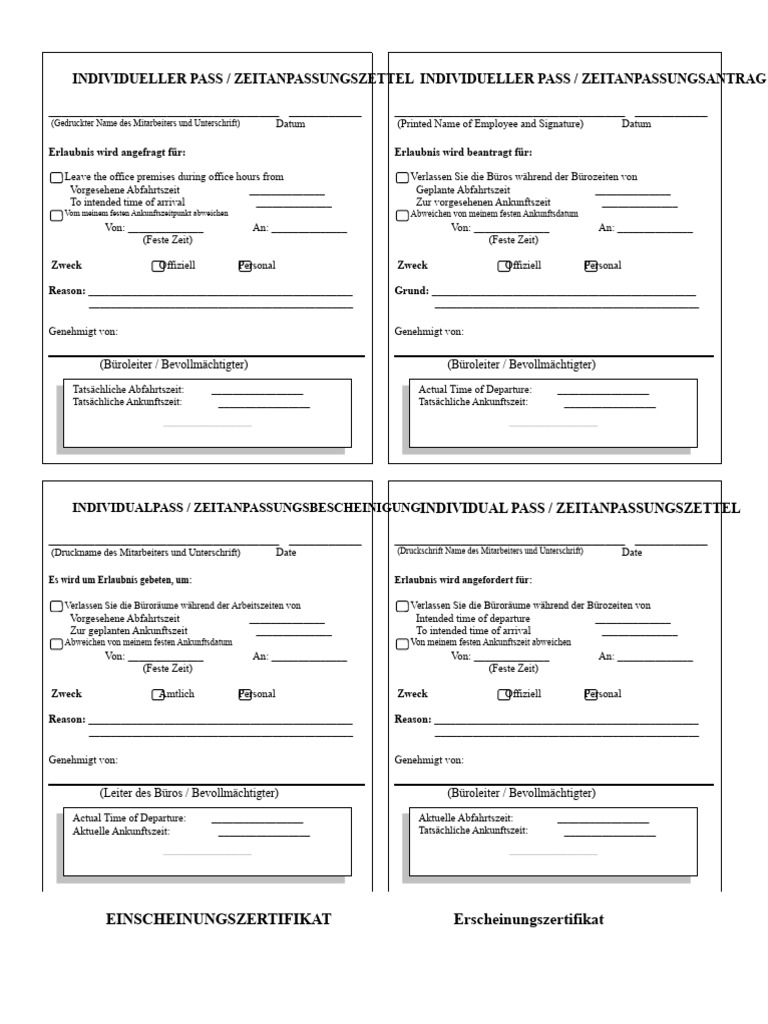 Form Individual Pass Slip. | PDF