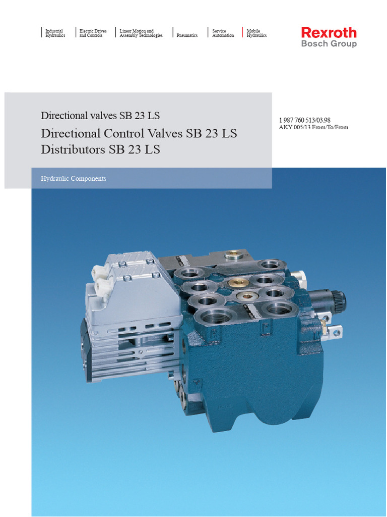 SB 23 LS Directional Control Valves Guide | PDF | Actuator | Valve