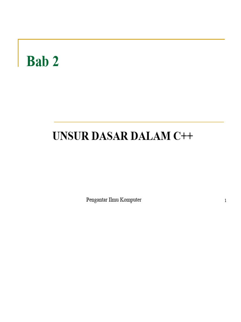 Dasar-Dasar C++: Struktur, Tipe Data, Variabel | PDF