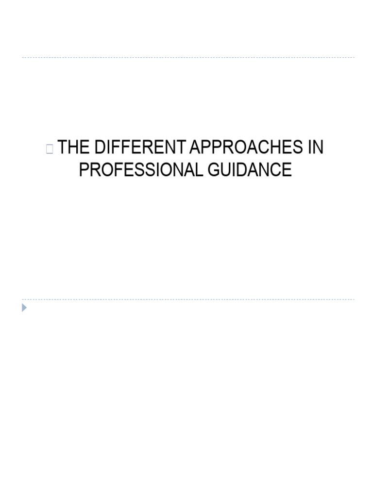 Approaches to Professional Guidance | PDF | Identity (Social Science ...