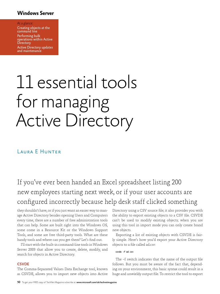 Active Directory Management Tools | PDF | Active Directory | Command ...