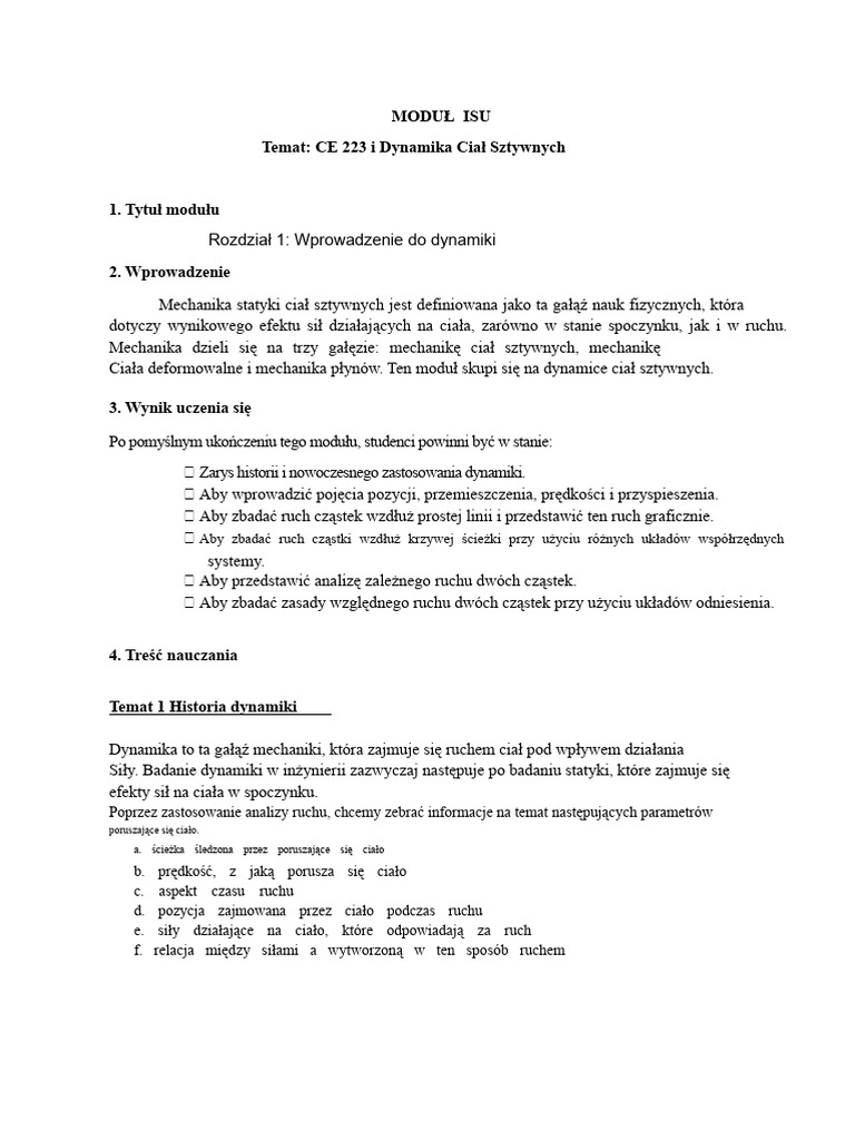 Dynamika | PDF