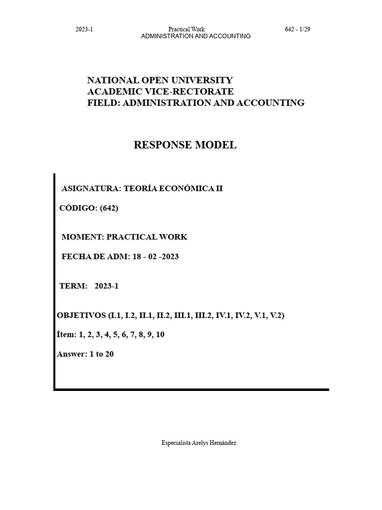 642 Mod Resp TP 2023-1 | PDF | Money | Economics
