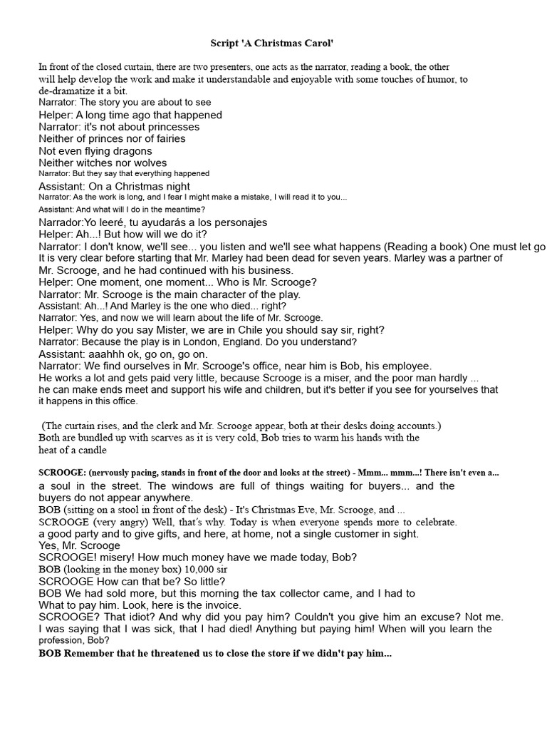 A Christmas Carol Script for Performance | PDF | Ebenezer Scrooge | A ...
