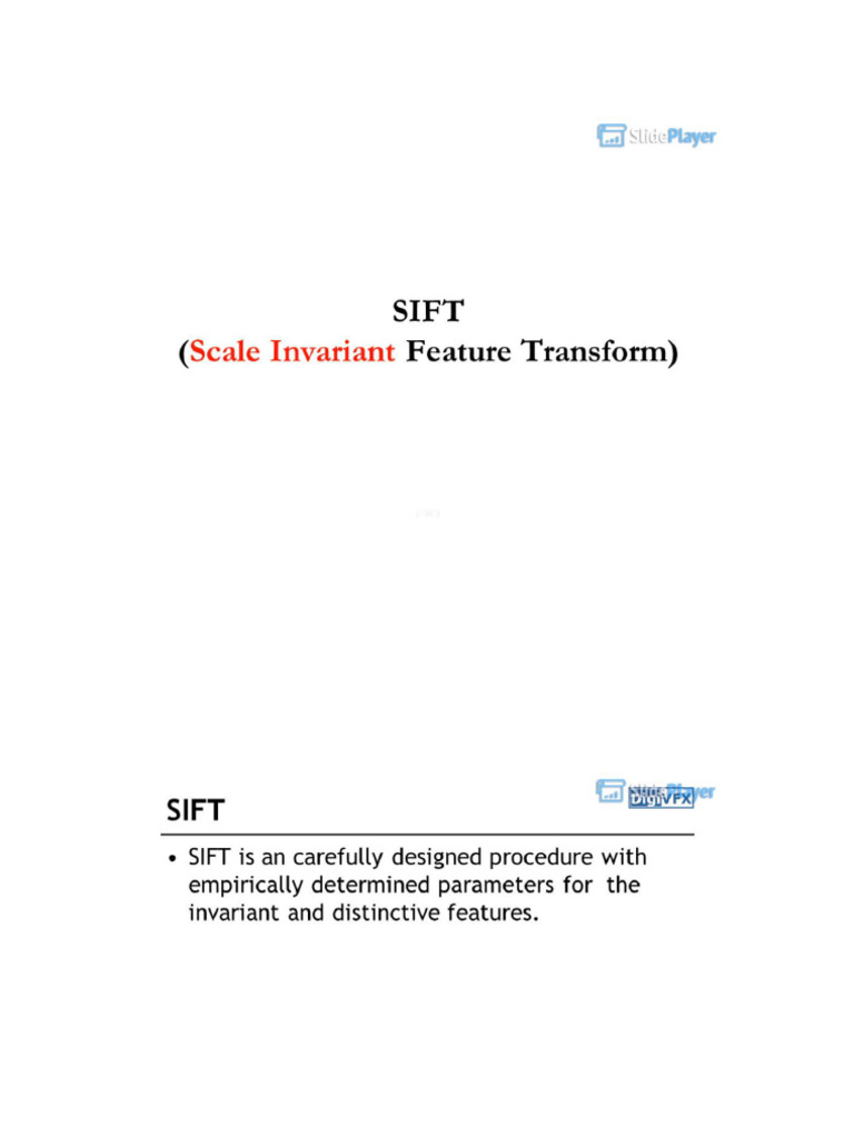 CV Chap4 2 SIFT Detector Descriptor | PDF