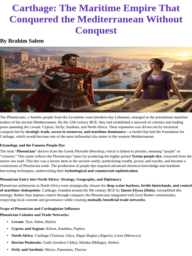 Carthage: Maritime Power Without Conquest | PDF | Phoenicia | Carthage