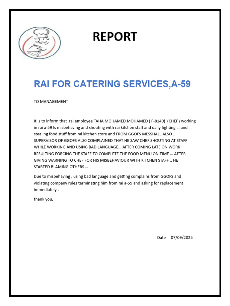 TAHA CHEF Report Update | PDF
