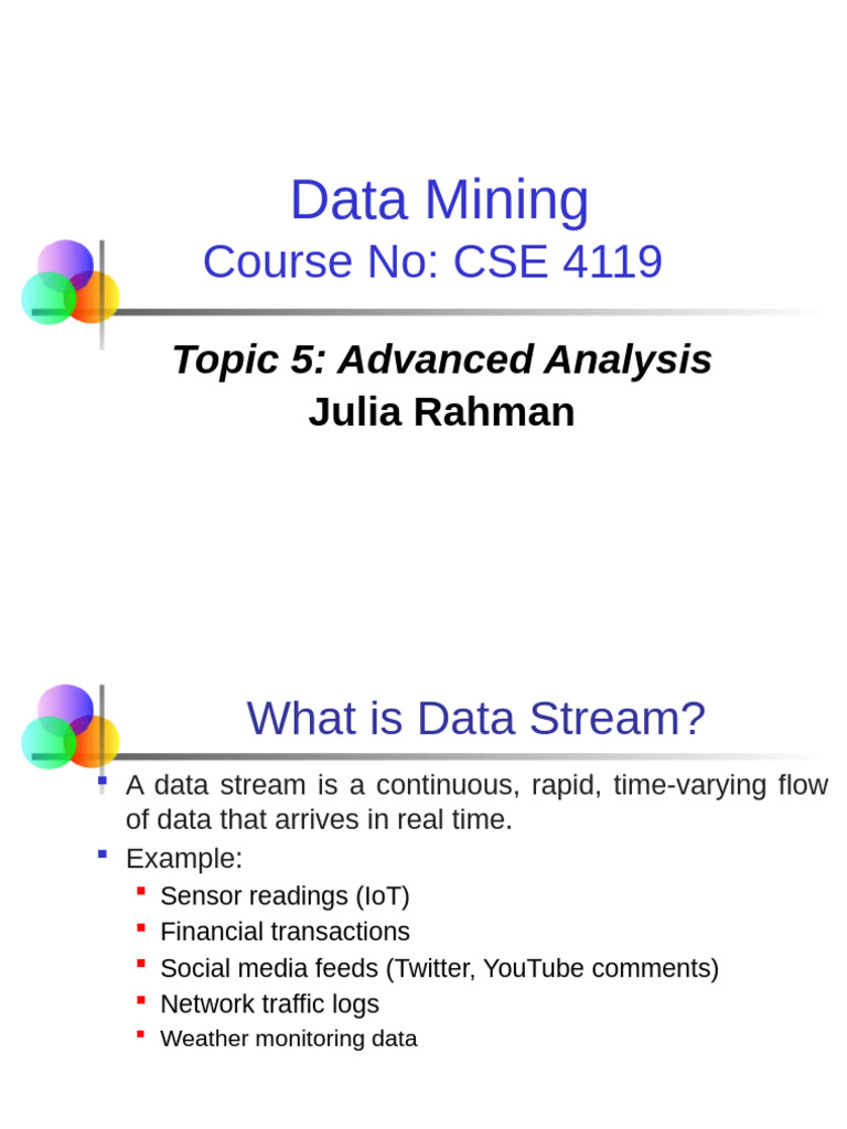 Advanced Data Stream Mining Techniques | PDF | Time Series | Forecasting