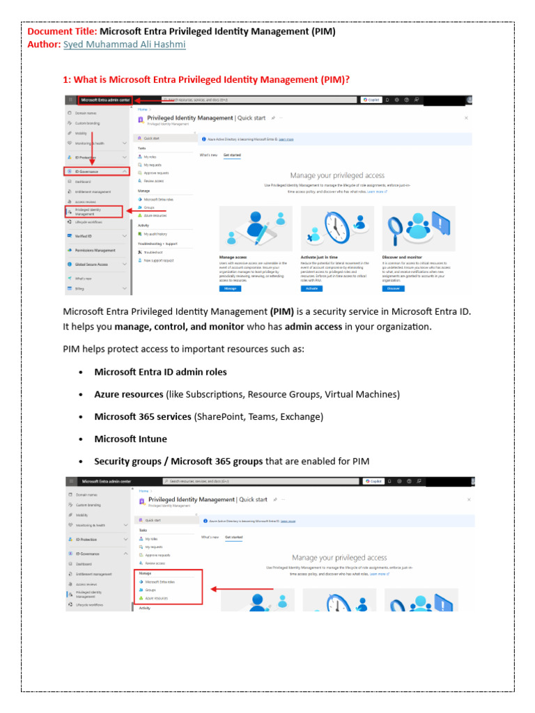 Microsoft Entra PIM: Admin Access Control | PDF | Share Point | Computing