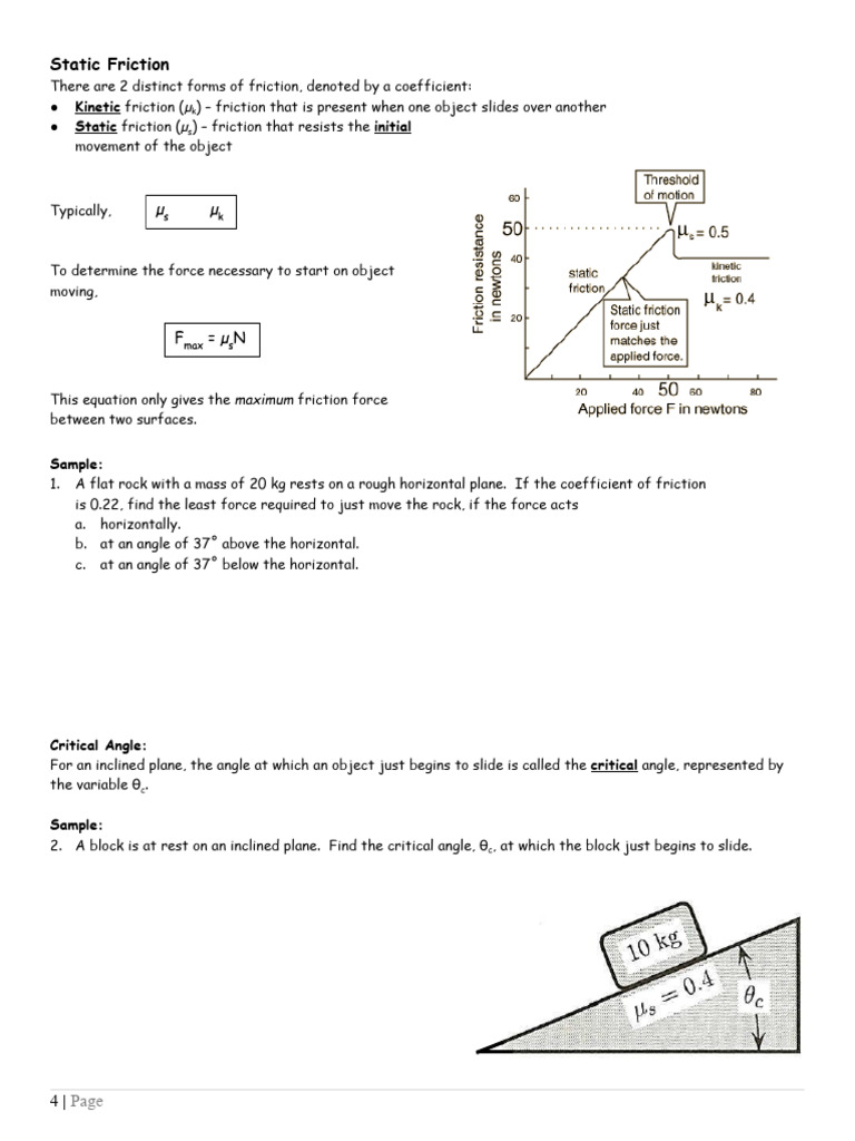 Understanding Static Friction Basics | PDF
