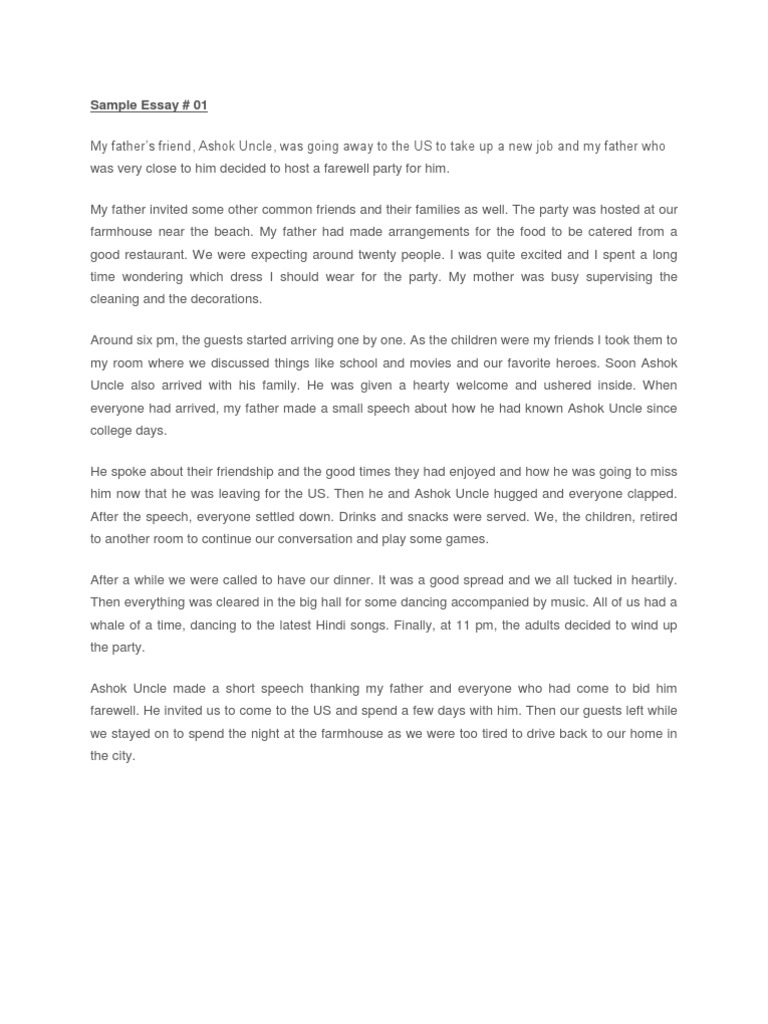 Farewell party at college essay image