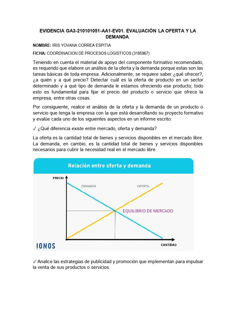 Análisis de Oferta y Demanda Empresarial | PDF | Mercado (economía ...