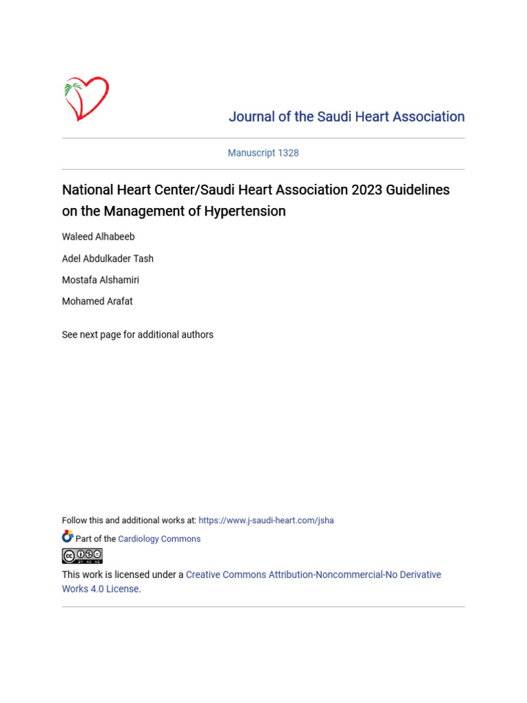 2023 Saudi Hypertension Management Guidelines | PDF | Hypertension