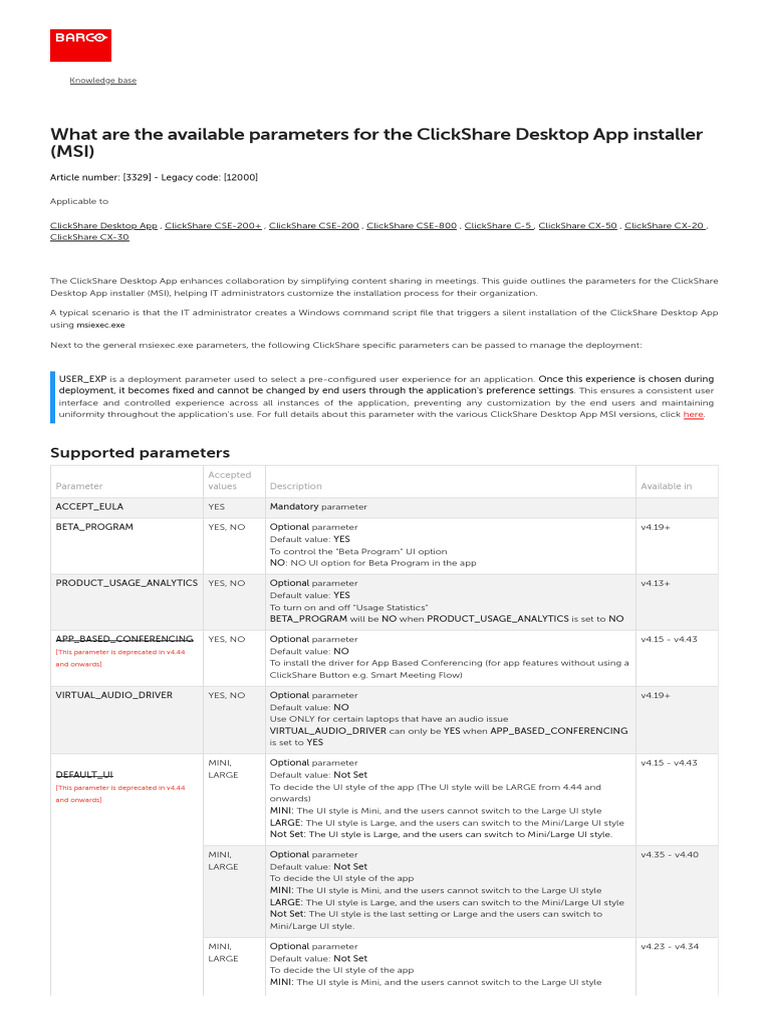 Knowledge Base 3329 - What Are The Available Parameters For The ...