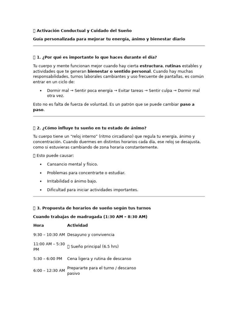 Mejora tu Sueño y Bienestar Diario | PDF | Dormir | Conceptos psicologicos