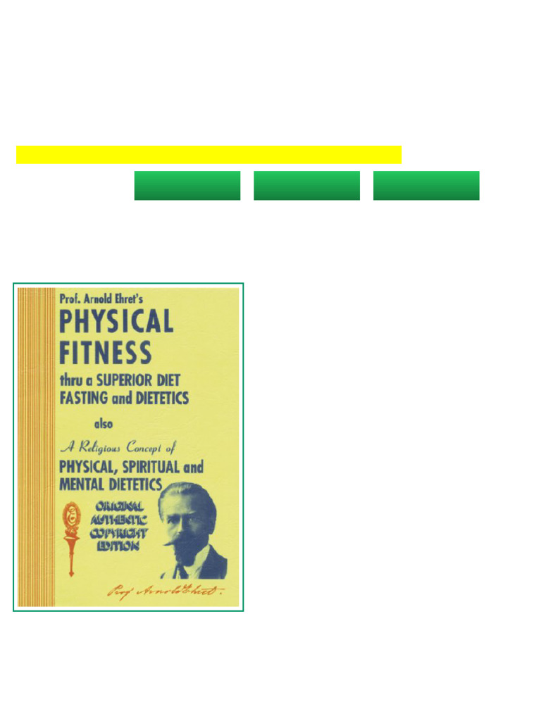 Physical Fitness Thru A Superior Diet Fasting and Dietetics 8th Edition ...