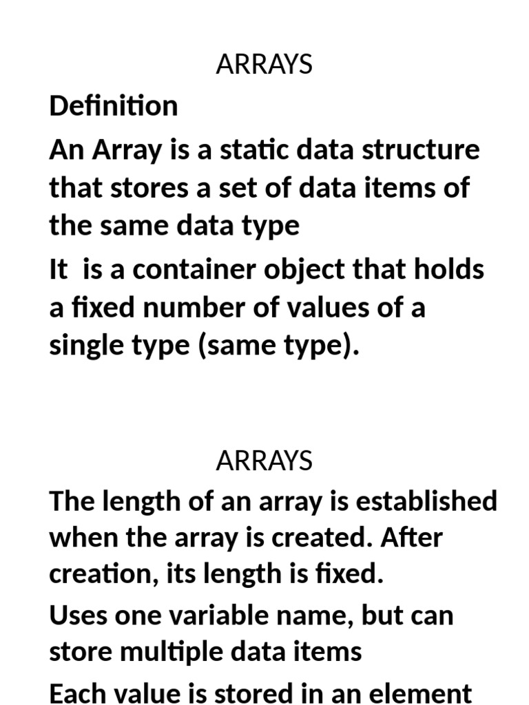A Level Computer Science ARRAYs | PDF | Dimension | Data Type